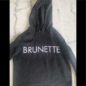 Brunette black hoodie